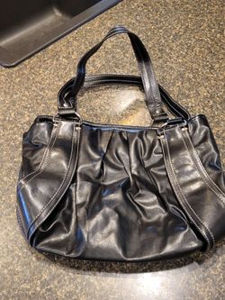Purse black purse 10x14" with 2 vertical straps, double straps (possilbe Nine & Co?
