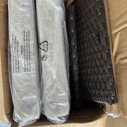 The New Patio Wick Sofa and Patio Wicked Ottoman 