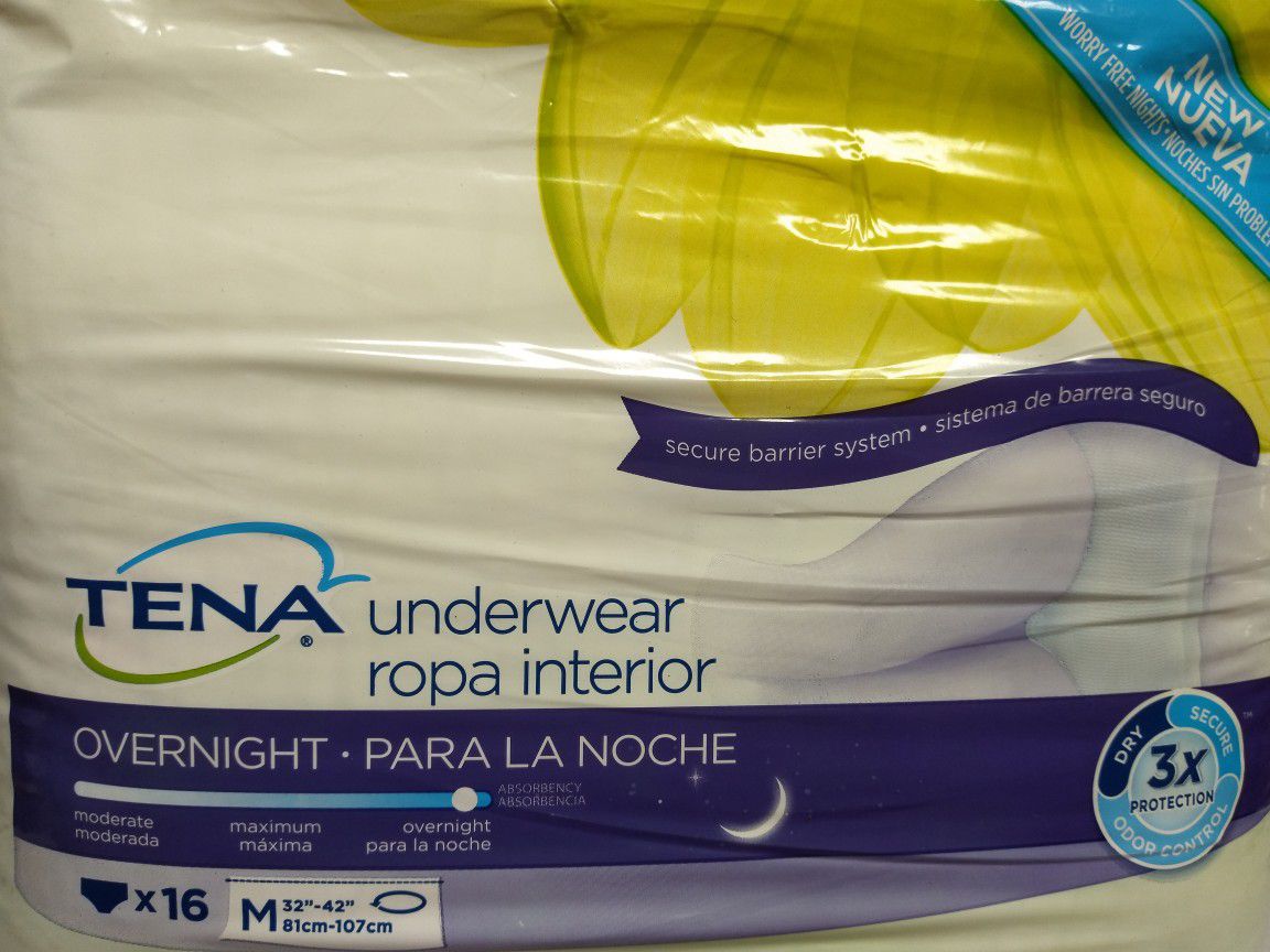 Lot TENA Overnight Underwear Size M