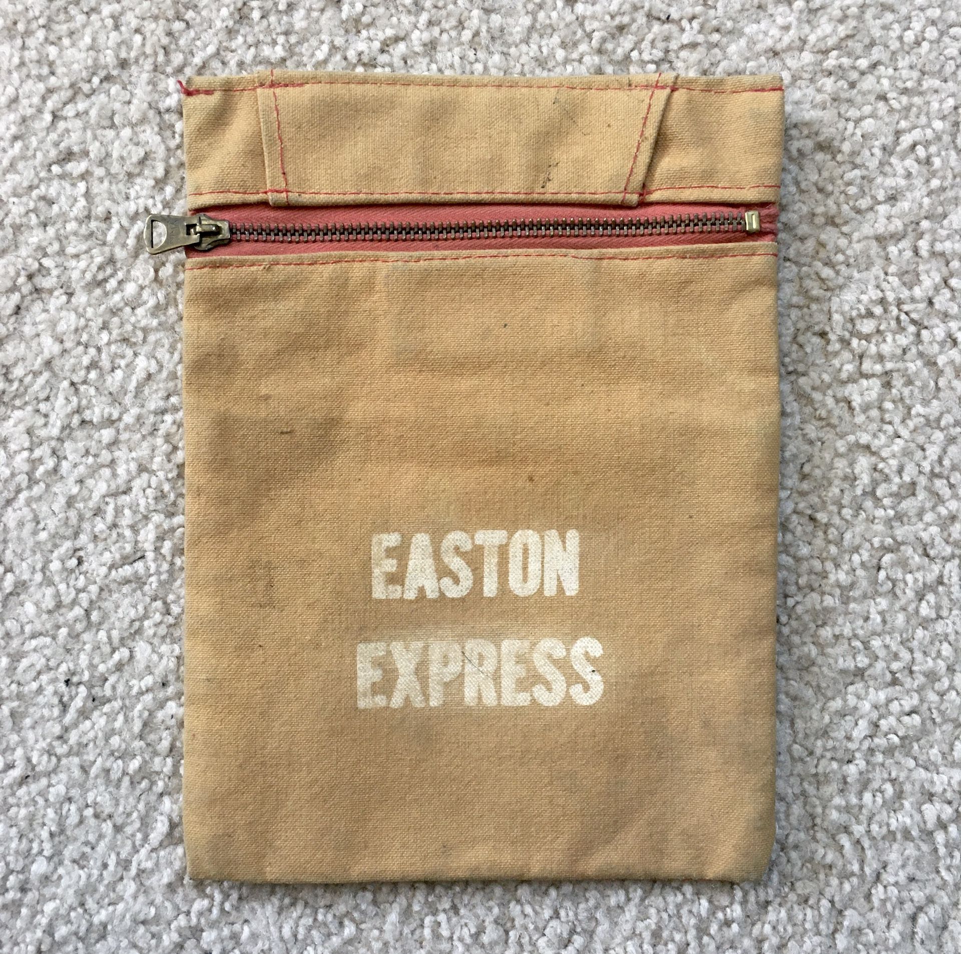 Vintage 1960s EASTON EXPRESS NEWSPAPER Canvas Money Bag - Paperboy Bag - Easton PA - RARE!!