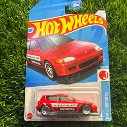 Hot Wheels 1992 Honda Civic hatchback red car cars #honda