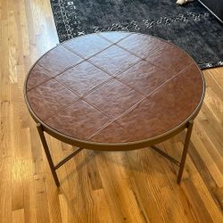 Circle Coffee Table Faux Leather 