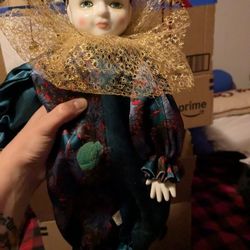 Porcelain Clown Doll 