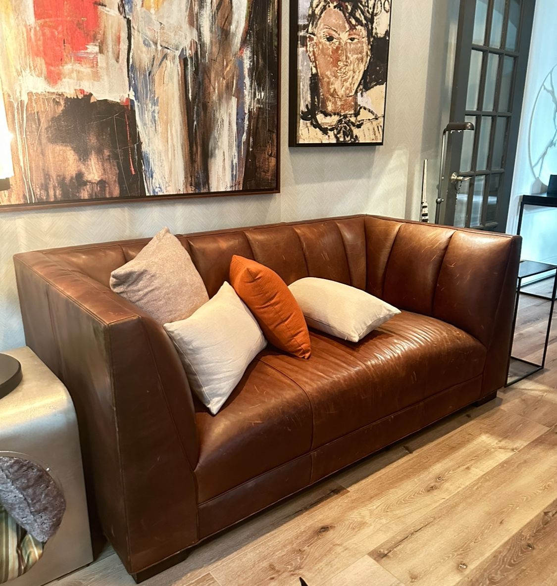 Restoration Hardware Paxton Leather Couch