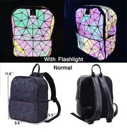 Holographic Geometric Luminous Backpack 