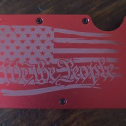 We The People Engraved Metal Wallet