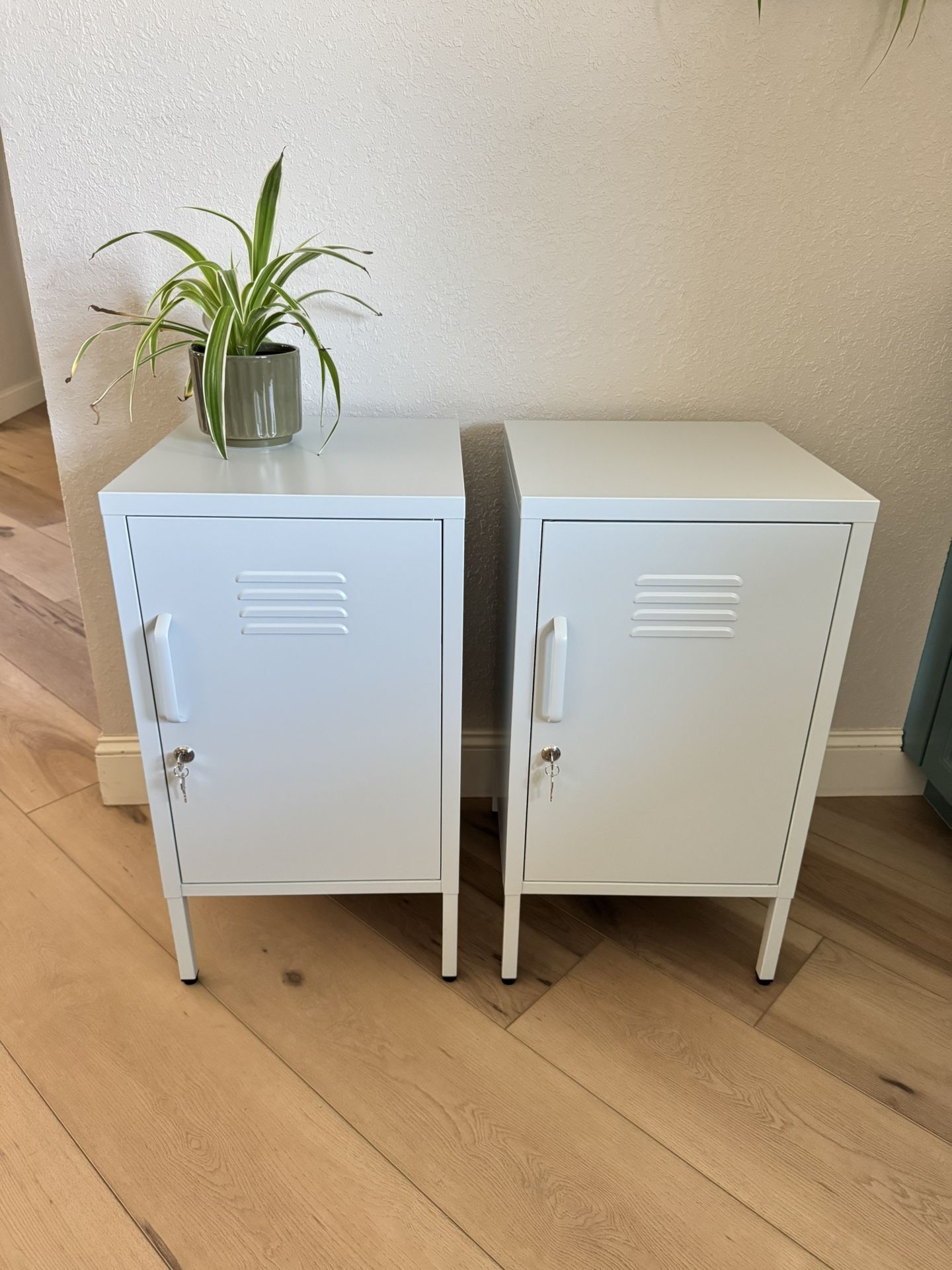 Metal Locker Nightstands With Lock & Key
