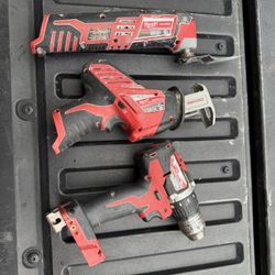 Milwaukee Drill, Oscillator, Hacksaw 