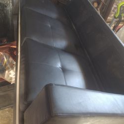 Black Leather Couch 