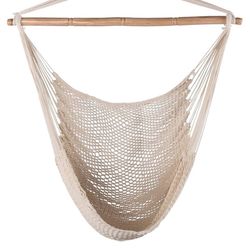 Lazy Daze Hammocks Chair Caribbean Hanging Rope Weaving Chair with 40" Hardwood Spreader Bar