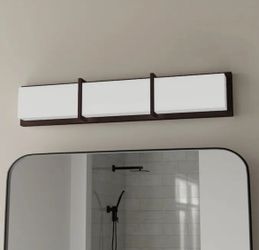 Origin 21 Brighton 27-in 4 Light Bronze Integrated LED Modern/Contemporary Vanity Light Bar 