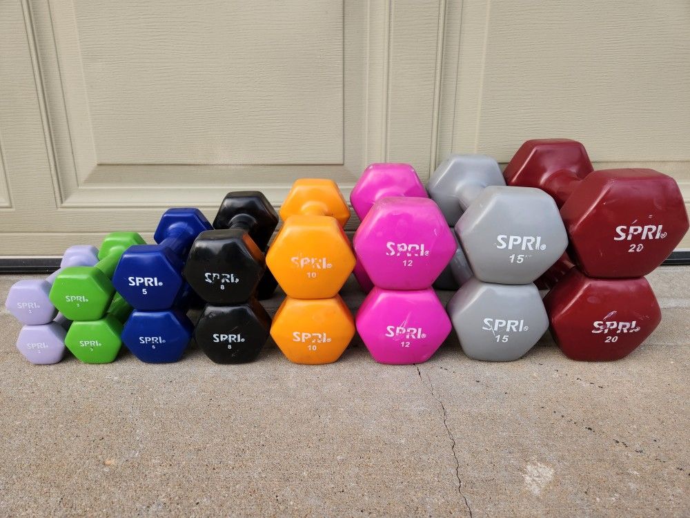 SPRI Deluxe Vinyl Dumbbell Set for Sale in Olathe, KS OfferUp