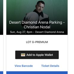 Cristian Nodal Tickets And Parking Ticket  Sunday August 27
