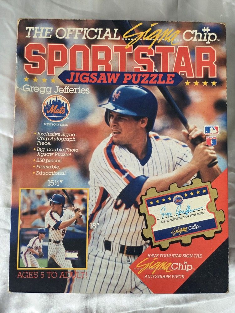Gregg Jefferies New York Mets Sportstar Jigsaw Puzzle with Signa-Chip