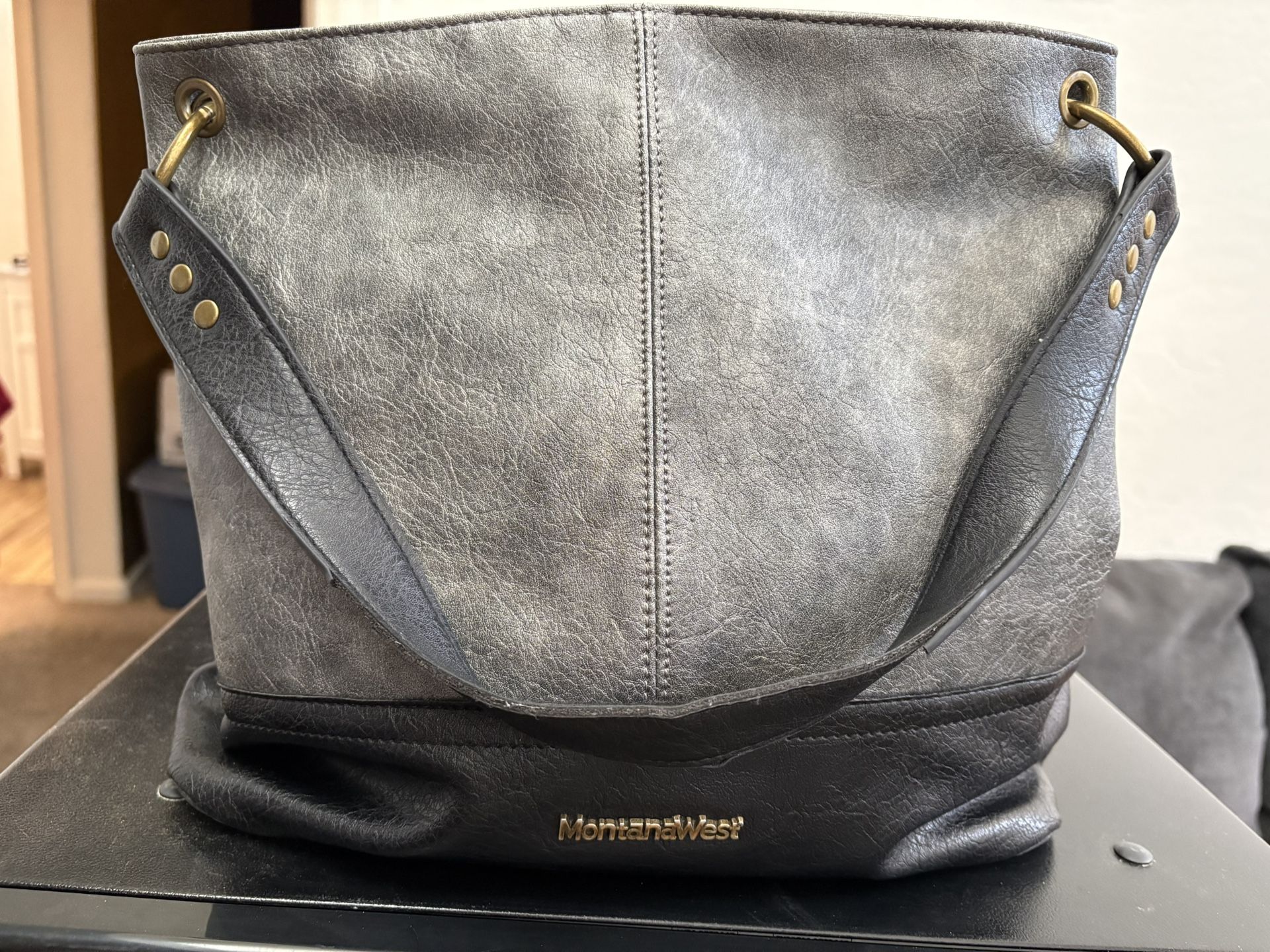 Montana West, Gray And Black Shoulder Bag.