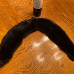Genuine Mink Fur Collar - Dark Brown 
