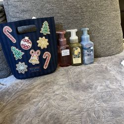 3 Brand New Bath And Body Works Hand Soaps And Gift Bag 