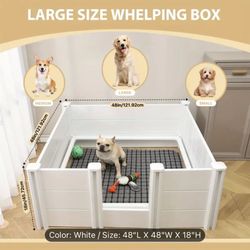 LARGE PUPPY WHELPING BOX Super easy to clean & Set up