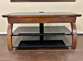 Wooden and Glass TV Stand