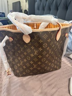 L-V Leather Tote Bag