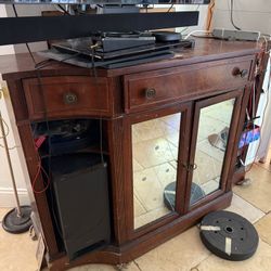 Two Buffet TV Cabinet Or Secretary Vintage Storage Organizer