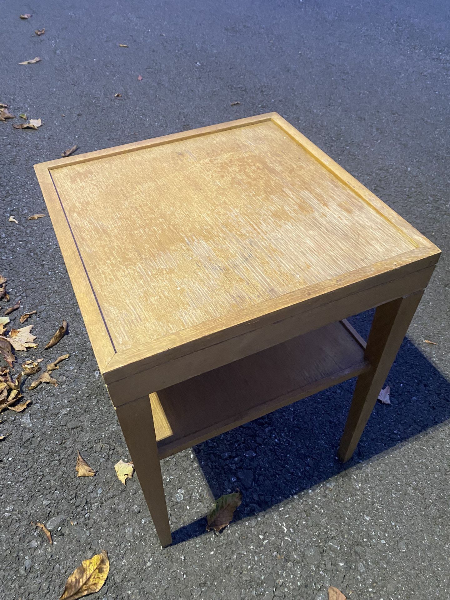 Small Side Wood Table With Underside Storage