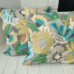 Handmade Tropical Print Pillow Set 20in X 20in