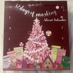 Que Bella Holiday 12 Days of Masking Face Mask Advent Calendar Gift Set 12pc