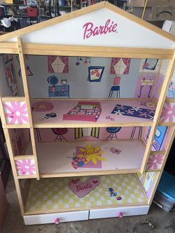 Huge wooden Barbie Dream House fully assembled and 75+ pieces of Barbie Furniture and accessories