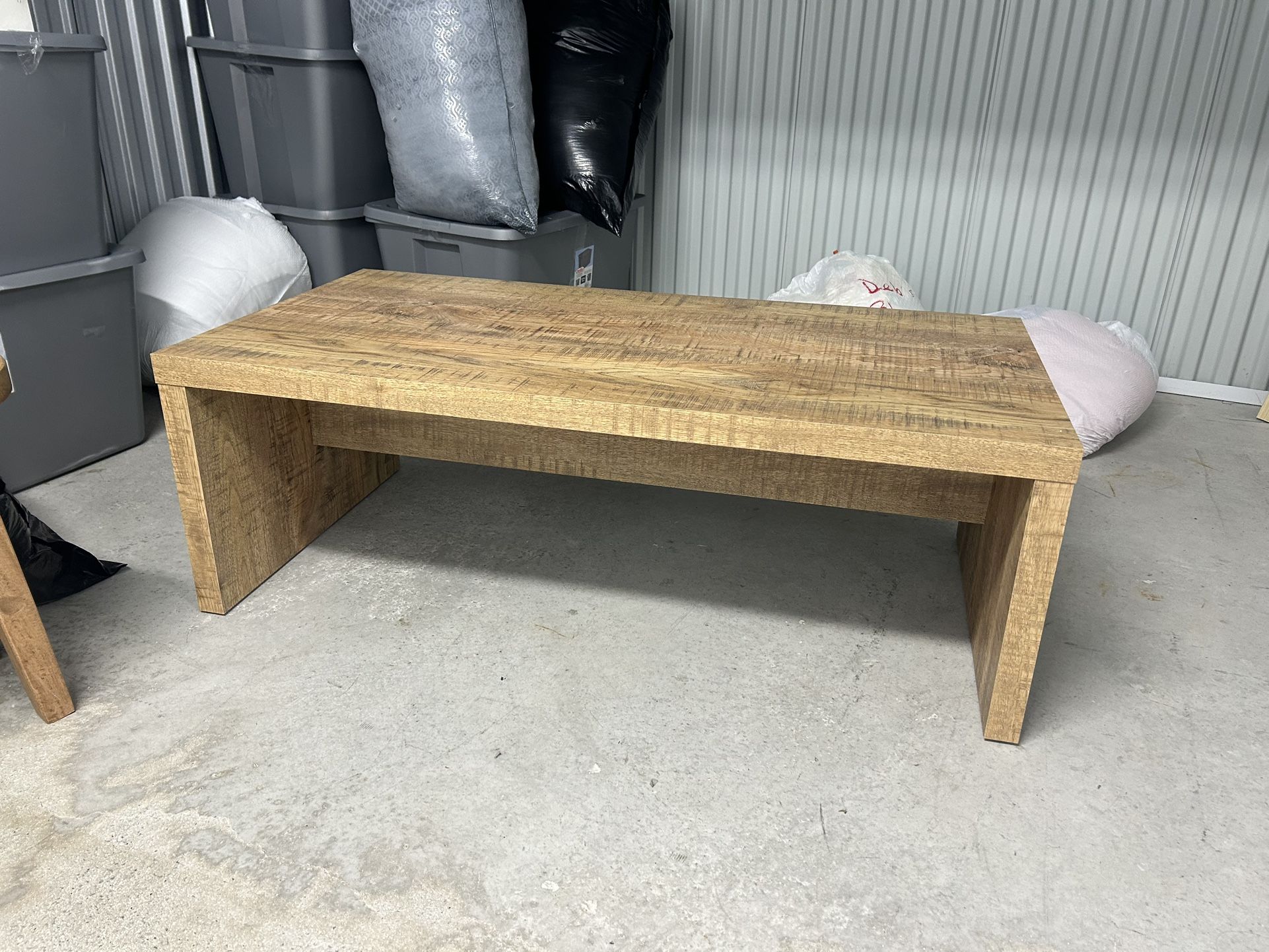 Tan Wood Coffee Table