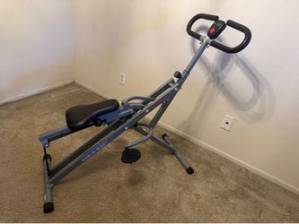 Sunny Health & Fitness Smart Row-N-Ride Glute & Leg Trainer, Foldable Squat Assist Rower. Exercise machine