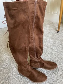 Brown knee high boots