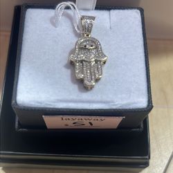 10K Eye of Hamsa Pendant