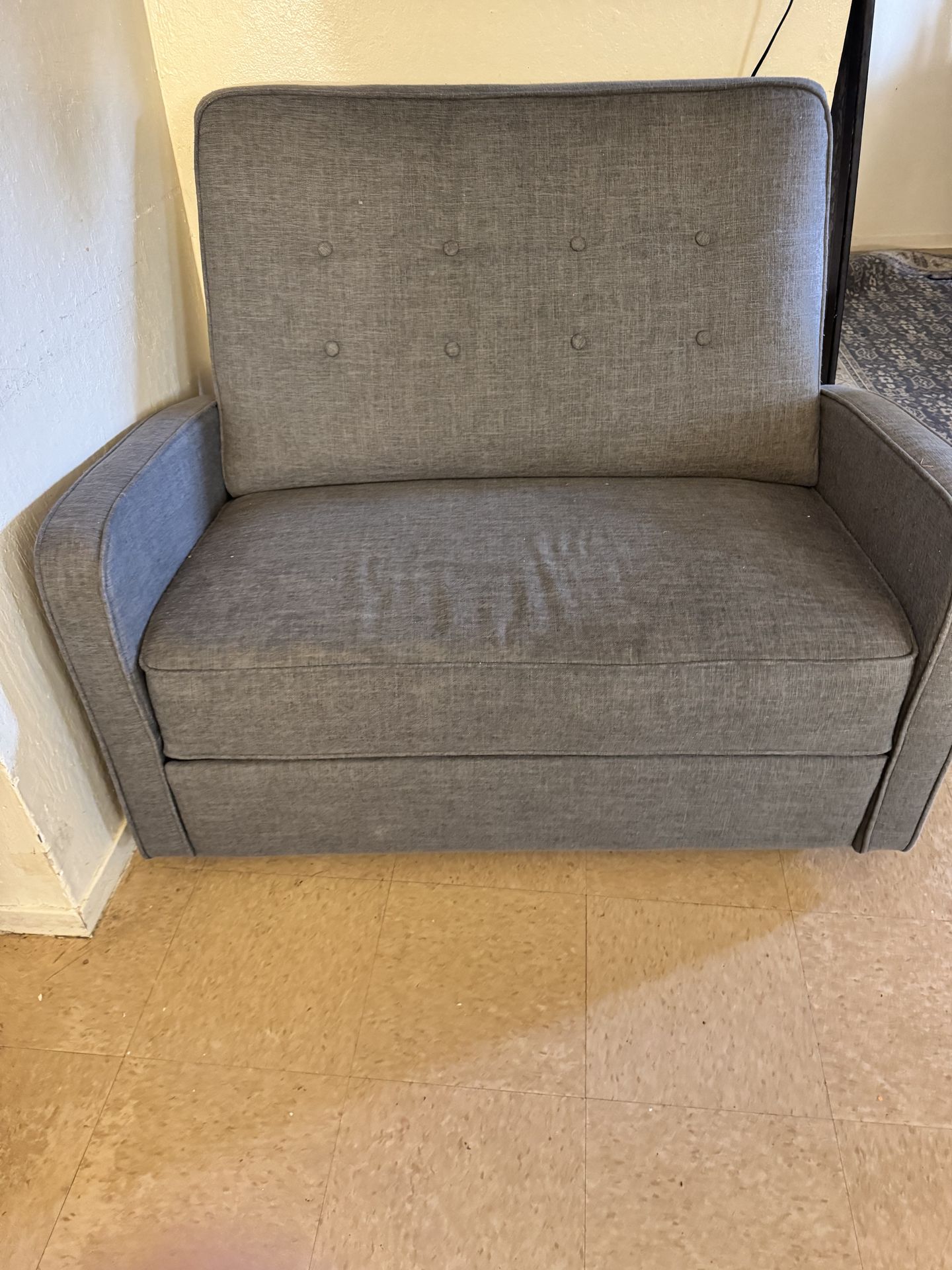 Gray Fabric Accent Chair Recliner Style with Footrest Smoke/ Pets Free Home