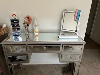Mirrored desk vanity