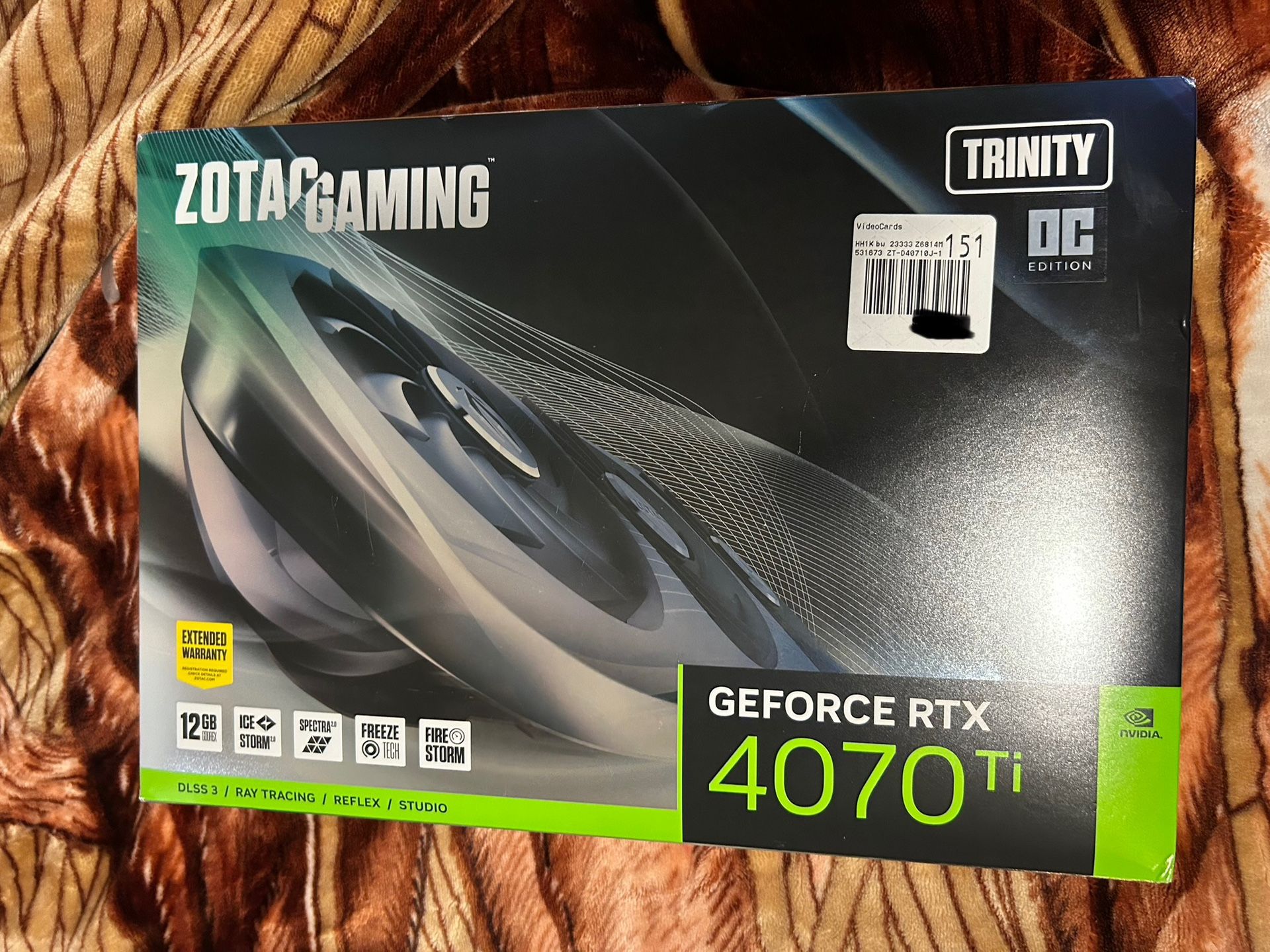 ZOTAC Gaming GeForce RTX 4070 ti 12gb Trinity OC GDDR6X