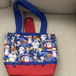 Vintage Handmade Christmas Tote Bag
