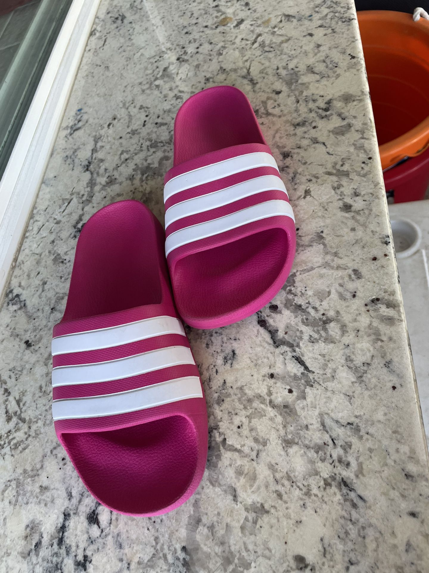 Pink Adidas Slides