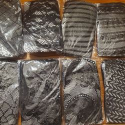 8 Pairs Lace Fishnet Floral Stockings Patterned Tights Small Hole Pattern Leggings Net Pantyhose