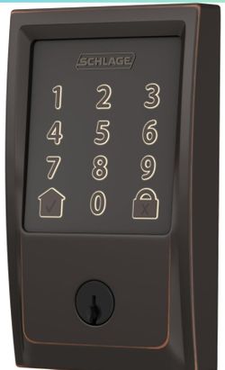 Schlage Encode Smart WiFi Deadbolt with Century Trim In Aged Bronze