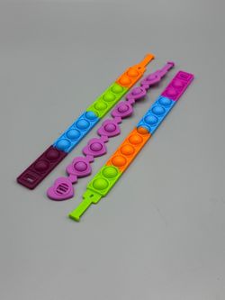 Set of 3 Colorful Pop-It Fidget Bracelets