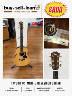 TAYLOR GS MINI-E ROSEWOOD, TESTED AND IN WORKING CONDITION, COMES WITH SOFT CASE