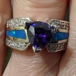 Gorgeous New Sterling Silver Amethyst Opal Ring 💍!