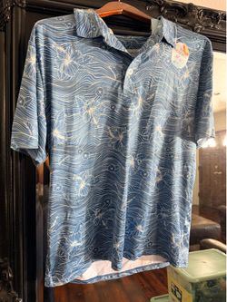 Men Hawaiian shirt/golf sun proof sz L new w tags