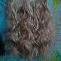 100% Real Ash Blonde With Dark Blonde Highlights Halo Hair Extension