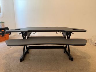 Black Standing Desk Converter with Keyboard Tray