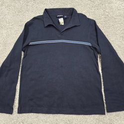 Vintage Aeropostale Shirt Mens Large Blue Long Sleeve Pullover Collar Cotton Y2K
