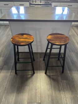 Set of 2 Industrial Bar Stools