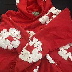 Red denim tears hoodie