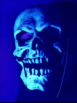 UV White Death Skull Latex Sock Mask By Zagone Studios  Reactive Handmade New